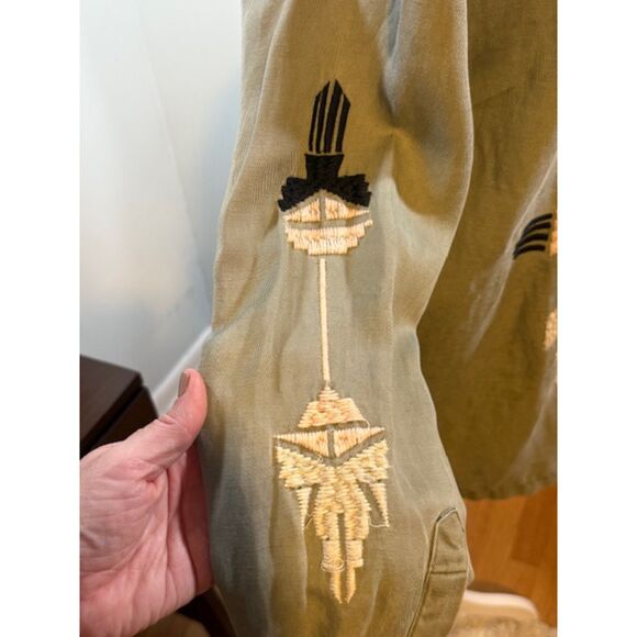 Rails Elliot Sage Olive Embroidered Utility Shacket XS‎ Boho EUC Cargo Gorpcore - Picture 6 of 10